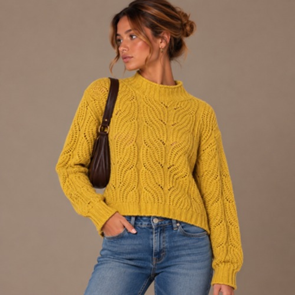J Crew Roll Neck Sweater Womens M Cable Knit Mock Neck Alpaca Pullover Relaxed